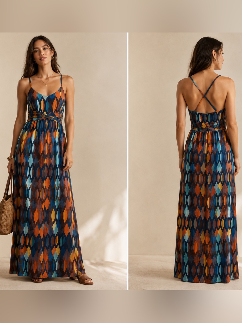 Anthropologie | Maeve Noetzi Jersey Knit Crossback Maxi Dress w/ Pockets